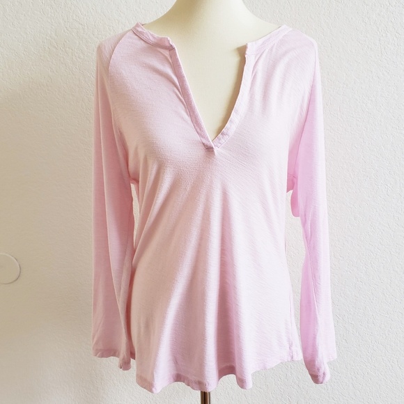James Perse Tops - James Perse Pink Split Neck Long Sleeved Top 4 James Perse Tops - James Perse Pink Split Neck Long Sleeved Top 4
